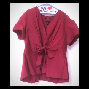 Bow detail short sleeve blouse